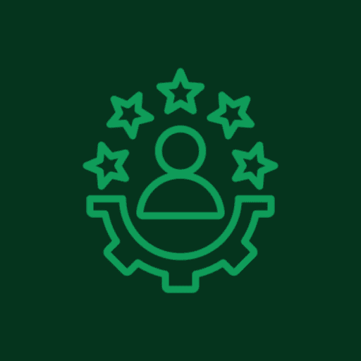 User icon with stars and gear