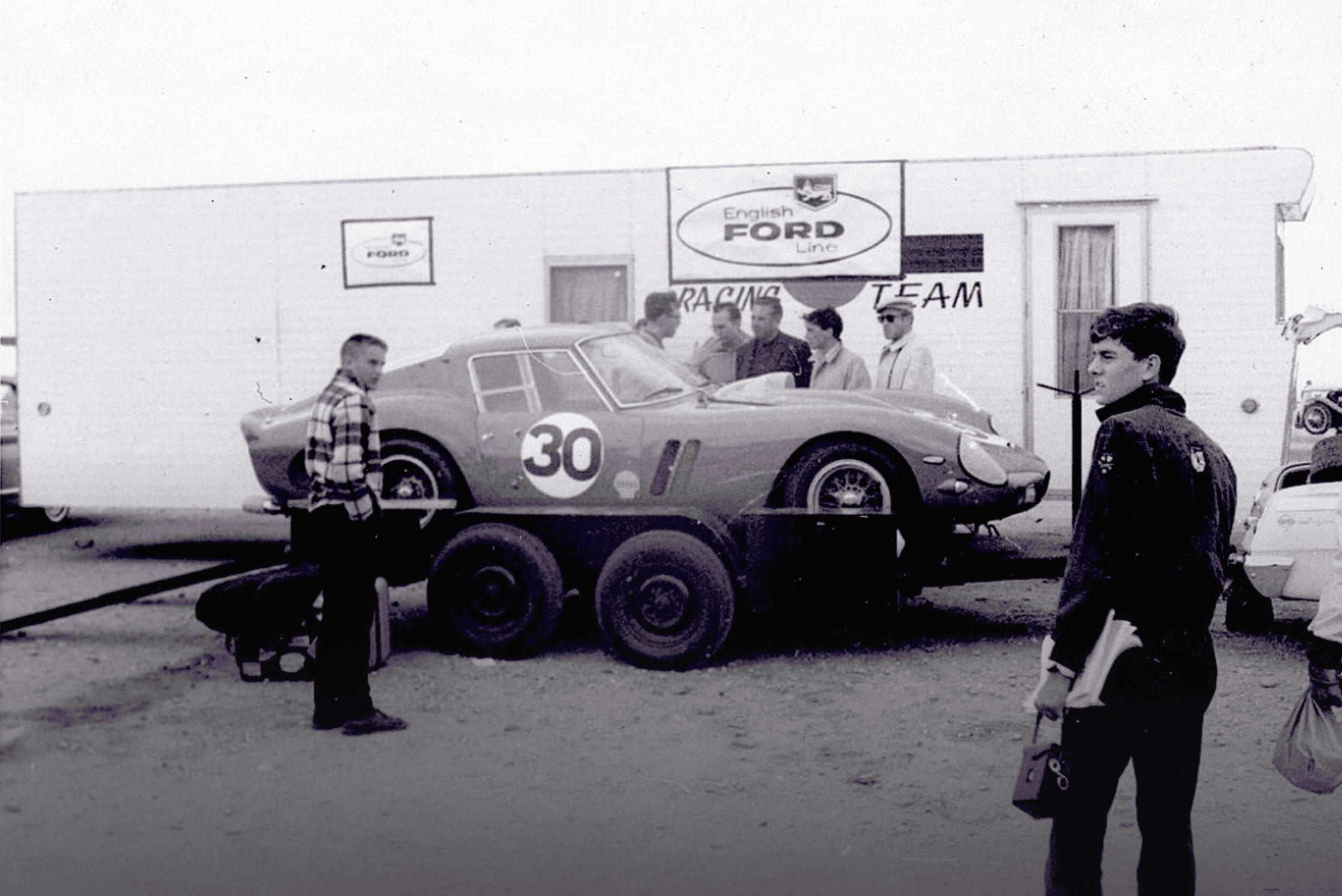 Classic car number 30 being loaded